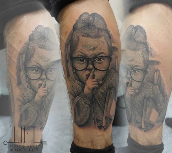 Реализм Portrait, Child tattoo на Икра