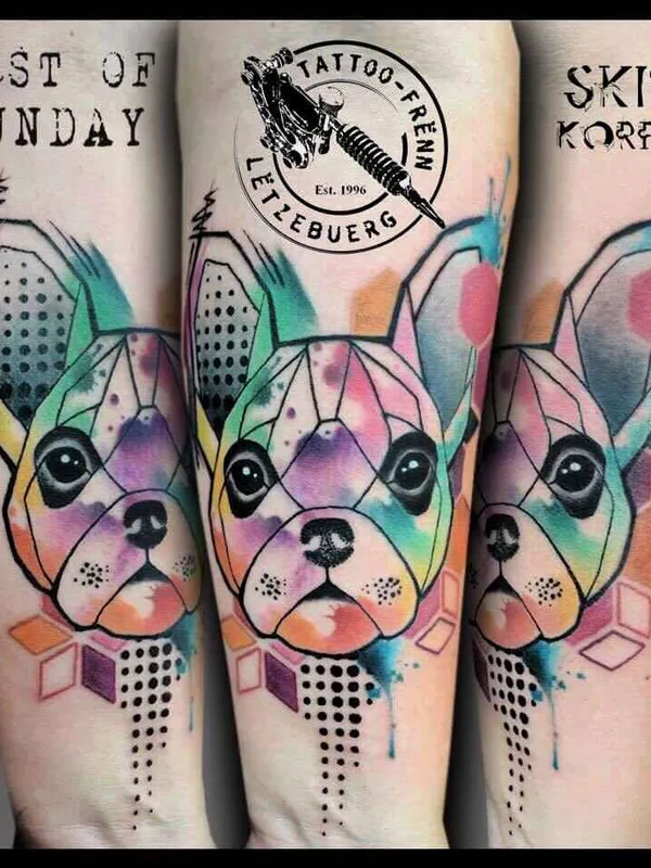 color geometric tattoo auf forearm #13806 | Tätowierer Skin Korpus