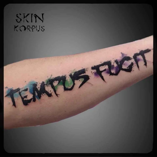 Lettering tattoo on Forearm