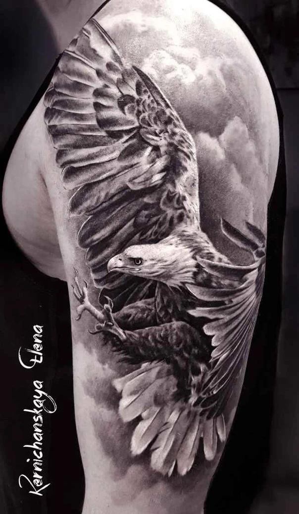 Реализм Bird, Eagle tattoo на Дельта