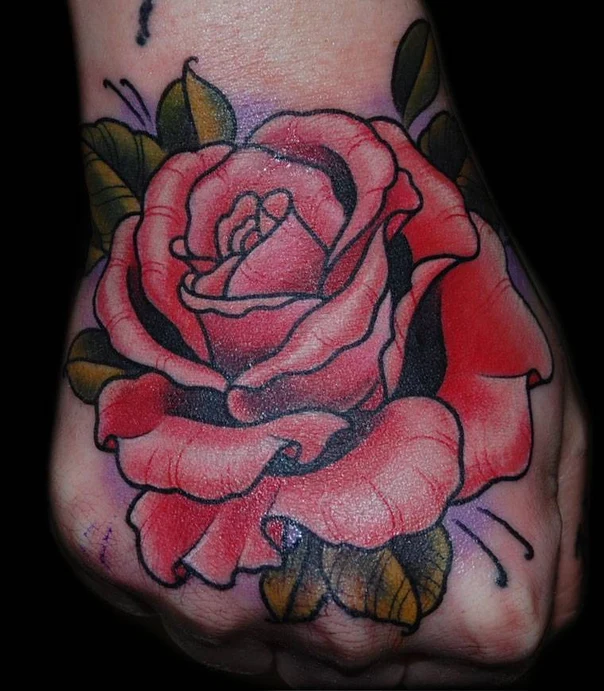Традиционная Rose, Botanic tattoo на Кисть