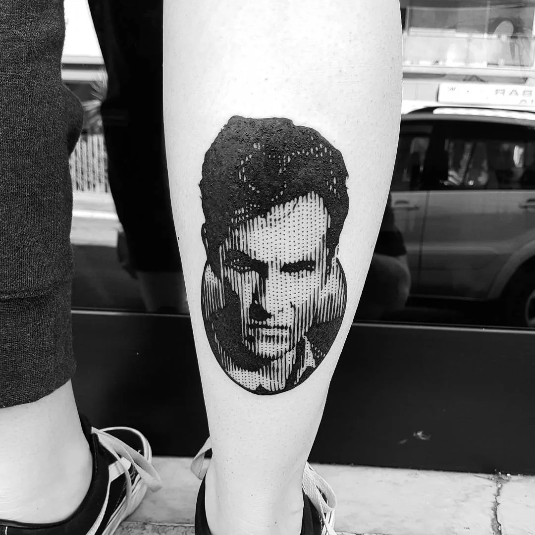 Tatuador Marco Bordi, Matthew McConaughey, estilo black portrait sketch tattoo, pontos e linhas | Roma, Itália