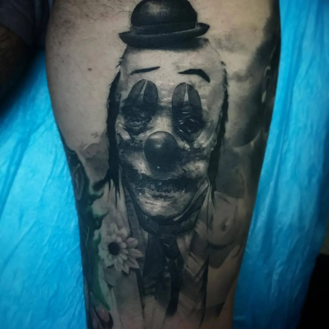 Tattoo artist Neon Judas, black&grey horror portrait realistic tattoo | Germany  
