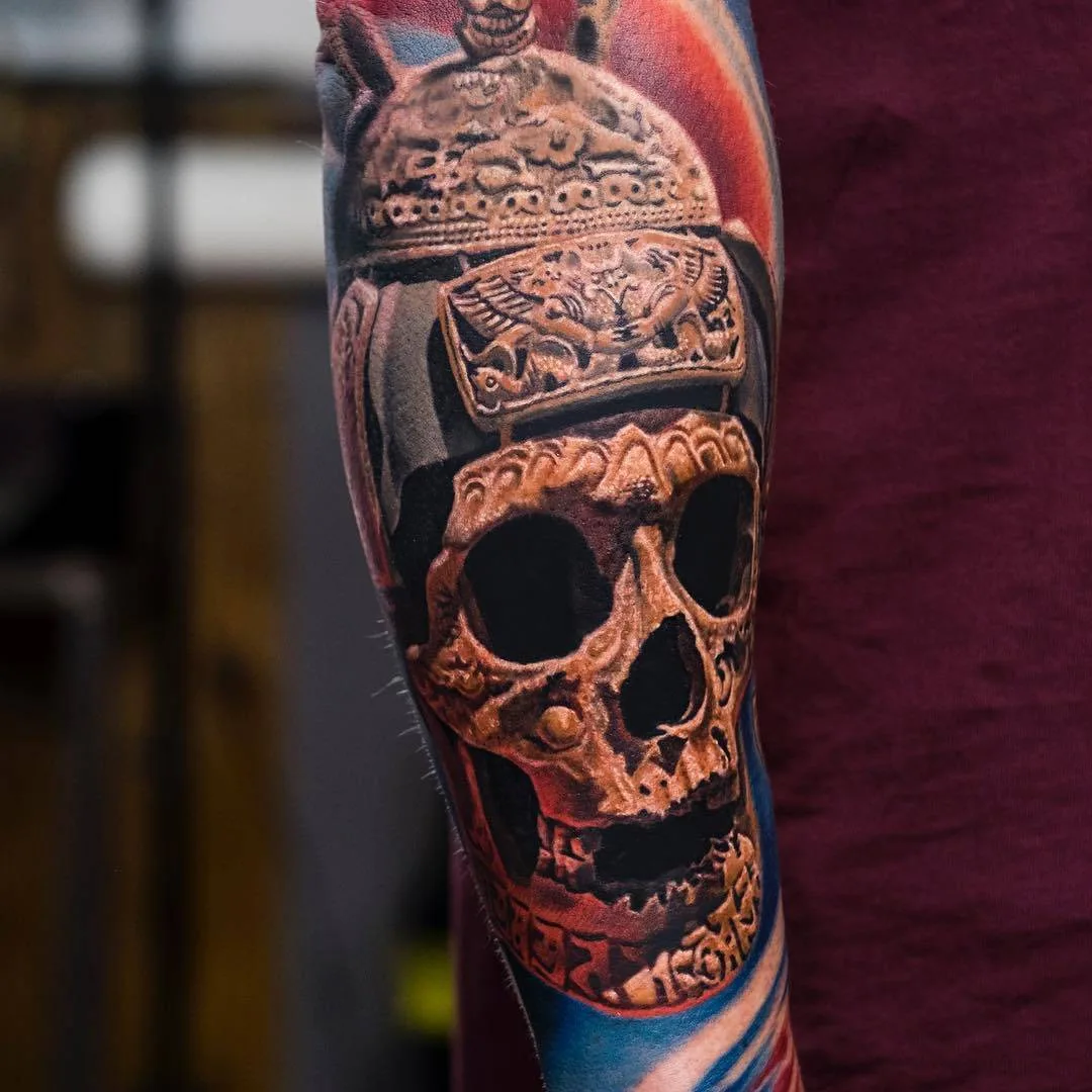 Tatuador Volkan Demirci, estilo do autor color surrealista retrato de tatuagem | Ushuaia Tattoo Londres