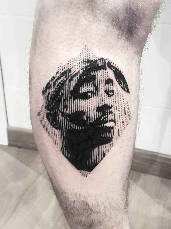 black blackwork Tatuagem em calf #26215 | Tatuador Marco Bordi