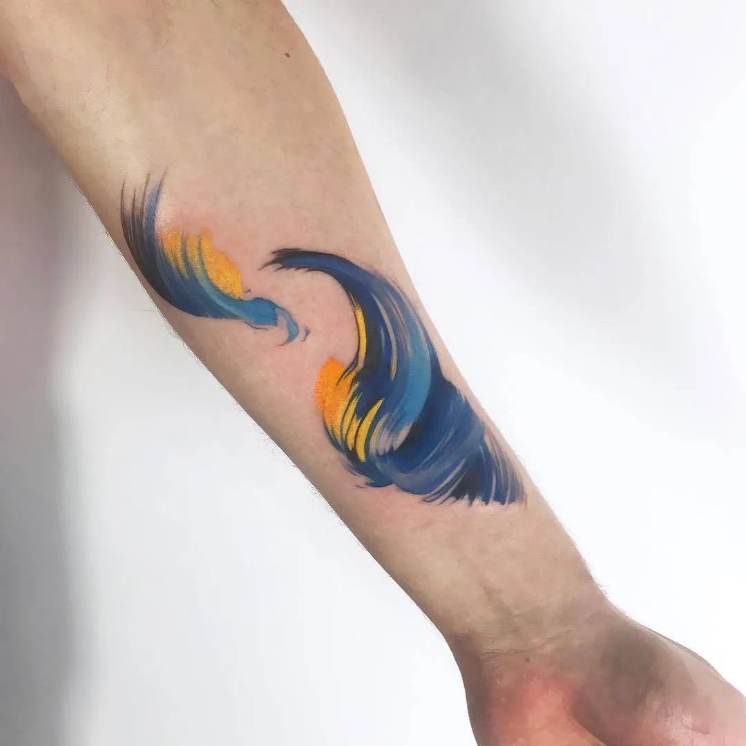 Tattoo artist  Amanda Wachob, lightness romantic watercolor tattoo