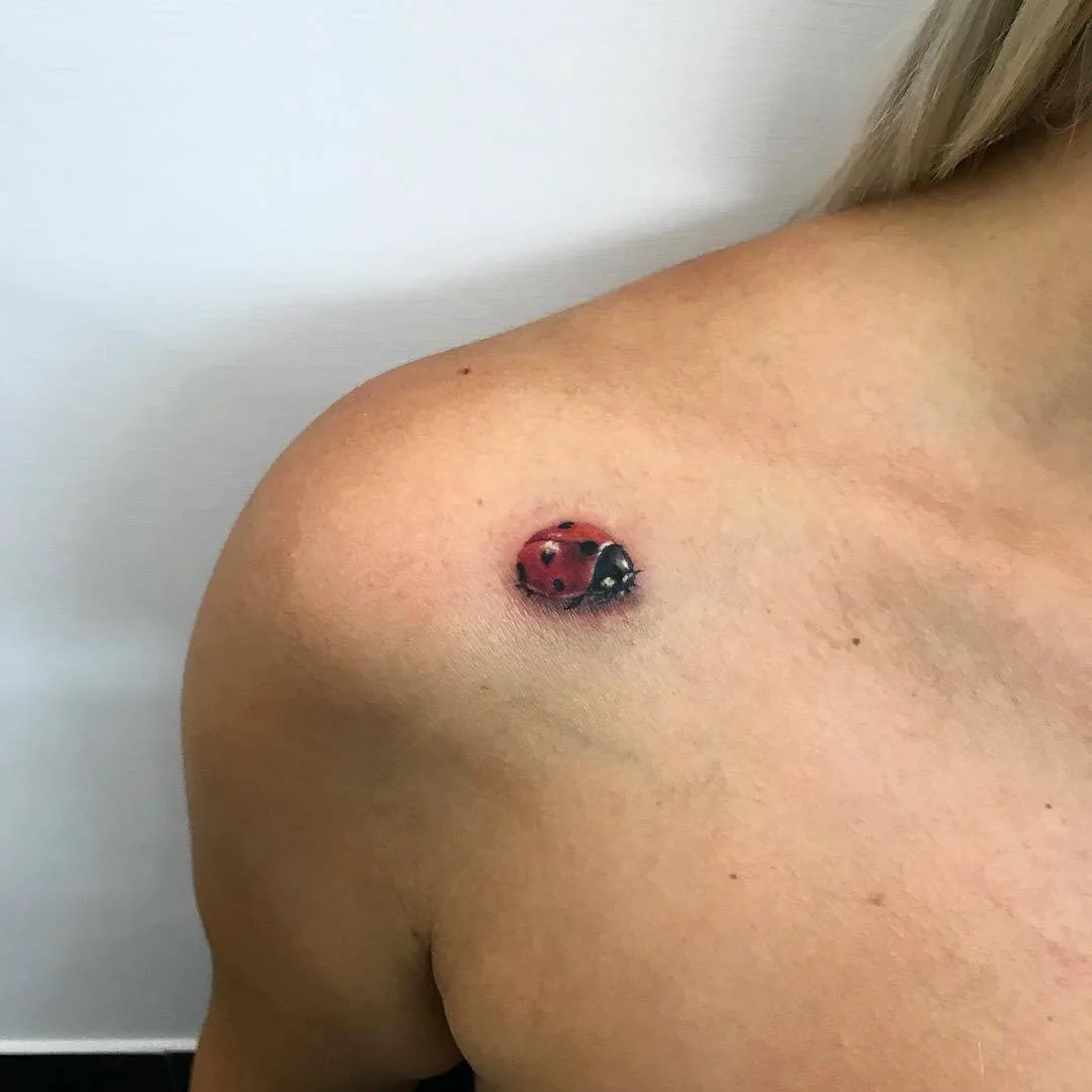Tatuagem artista Alberto Marzari, cor tatuagem pequena realista, minimalismo, besouro | Roma, Itália 