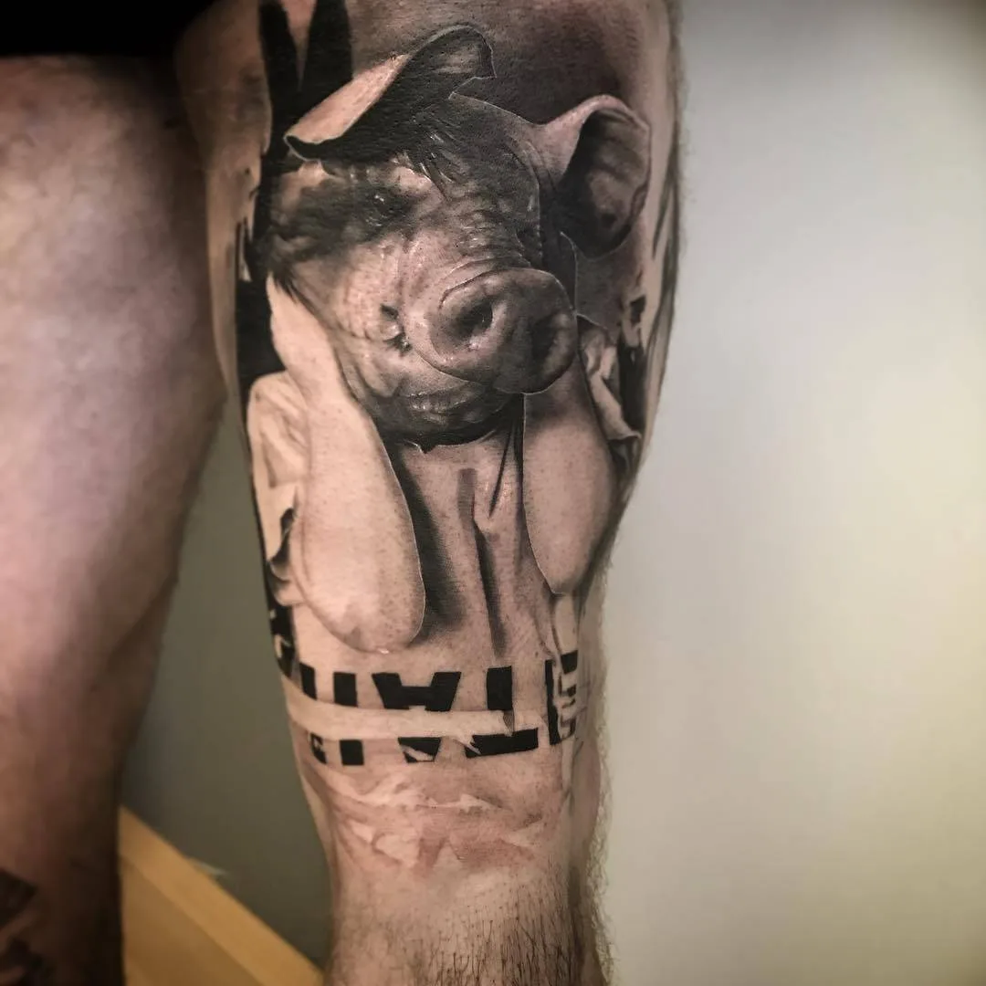Tattoo artist Neon Judas, black&grey horror portrait realistic tattoo | Germany  