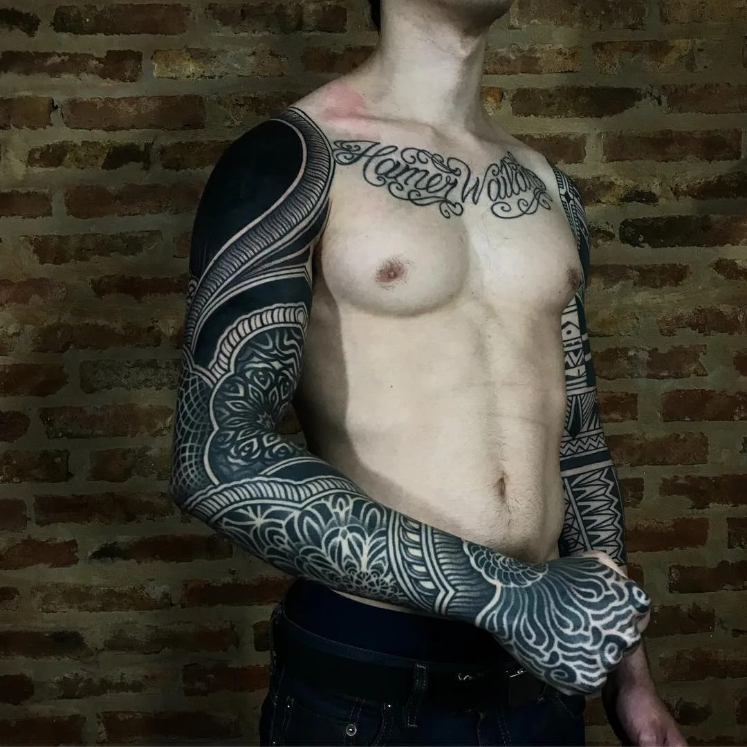 Tattoo artist Charly Saconi, black Authors ornamental tattoo | Buenos Aires, Argentina
