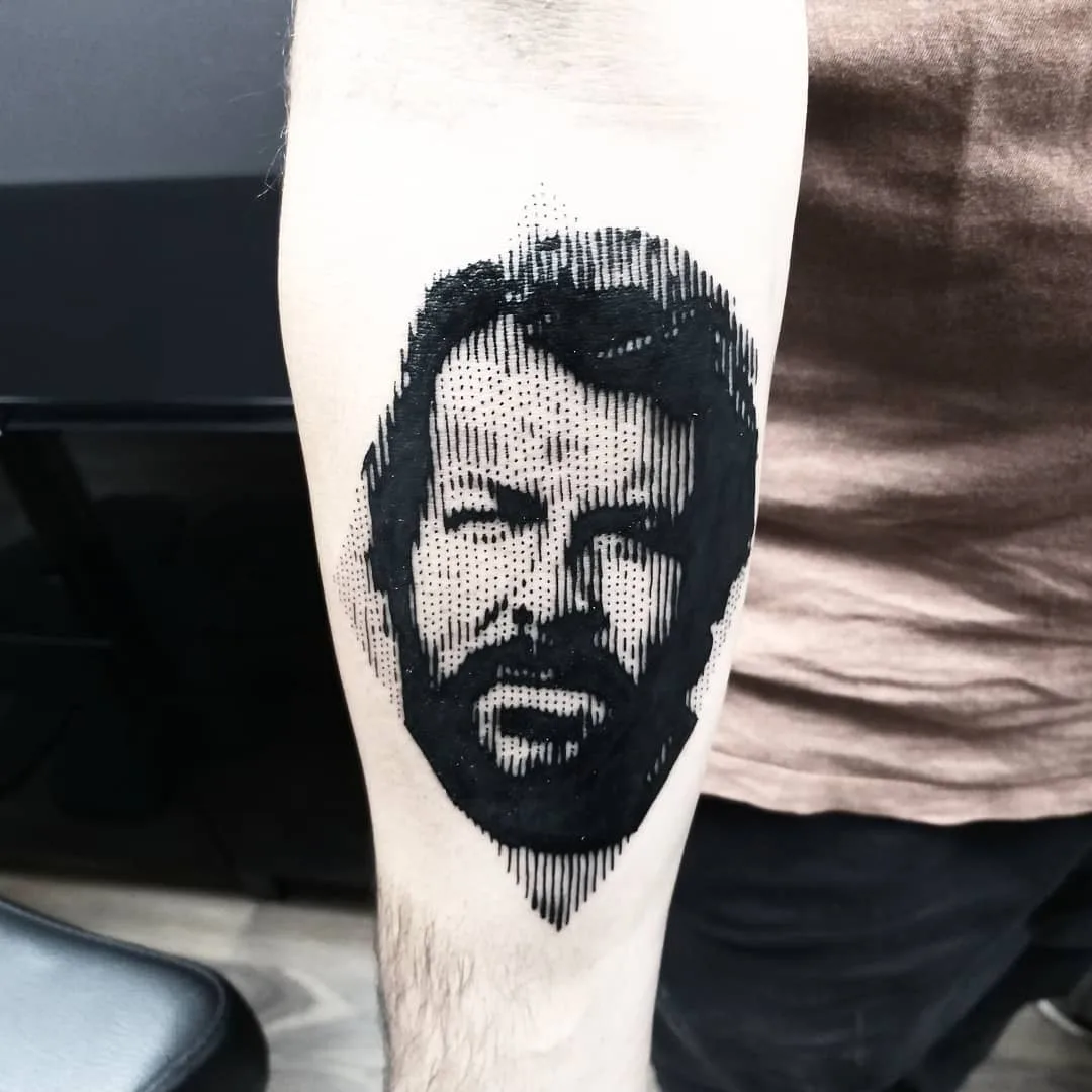 Tatuador Marco Bordi, estilo black portrait sketch tattoo, pontos e linhas | Roma, Itália