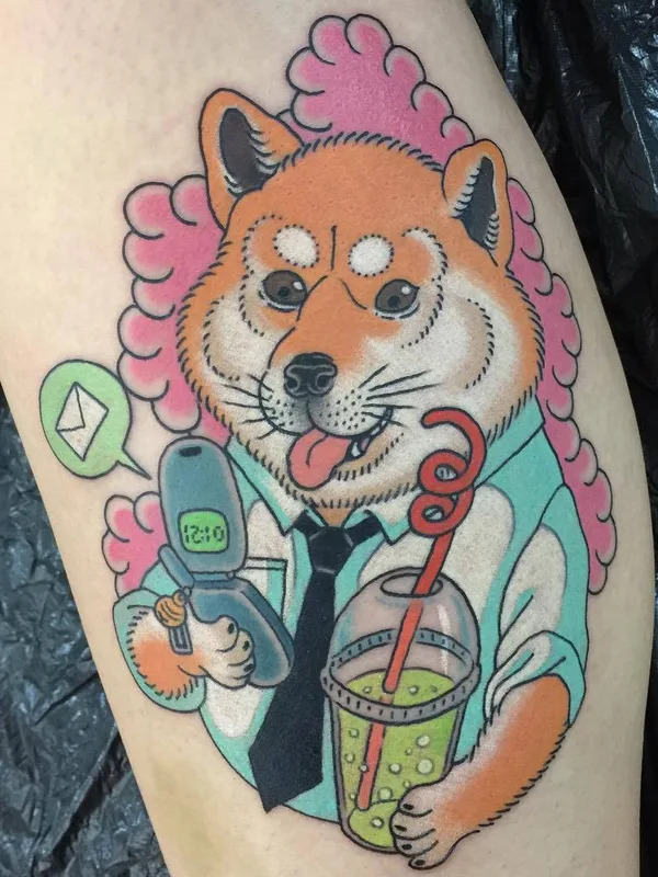 color new school Tatuagem em thigh #26031 | Tatuador Wendy Pham