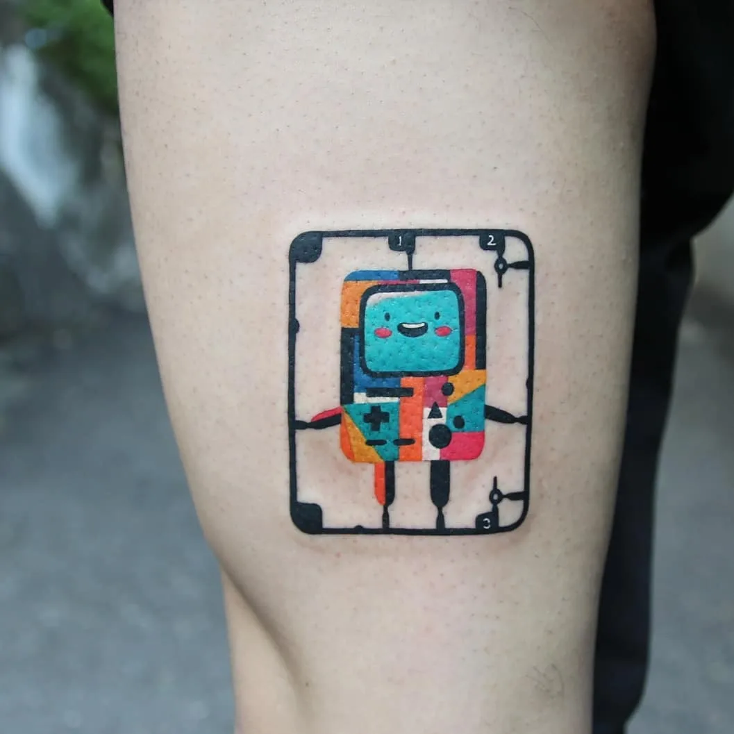 Tatuador Polyc SJ / 상진, estilo de tatuagem polygon de autores, color. Tatuagem gráfica, abstração, surrealista, cartoon | Coreia 