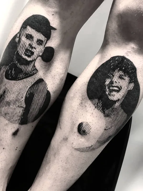 black blackwork Tatuagem em calf #26221 | Tatuador Marco Bordi