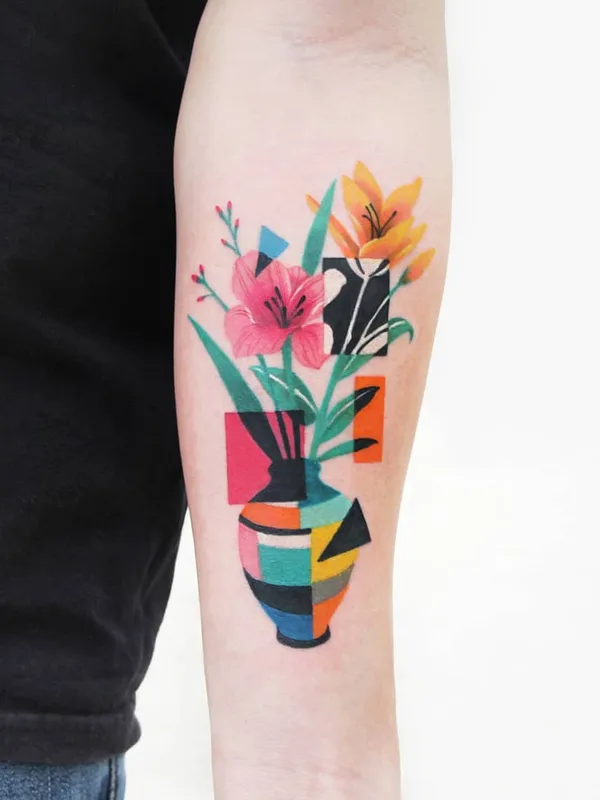 color abstract 纹身 在 forearm #25807 | 纹身师 Polyc SJ / 상진
