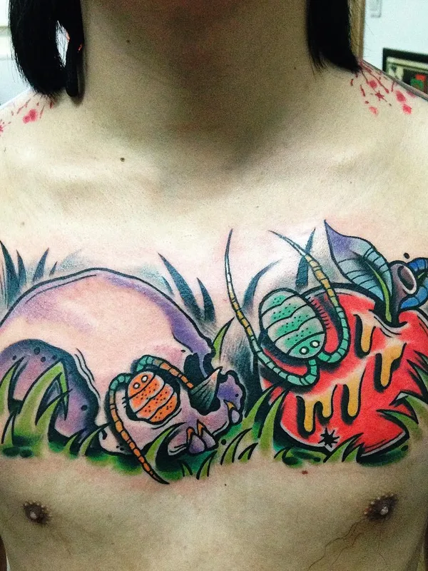male color new school Tatuagem em chest #26274 | Tatuador Davee Blows