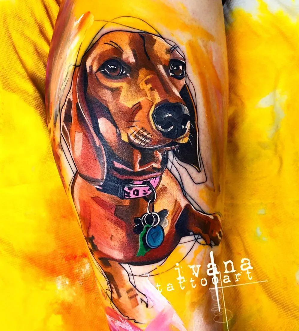 Tattoo artist Ivana Belakova, lightness romantic watercolor tattoo