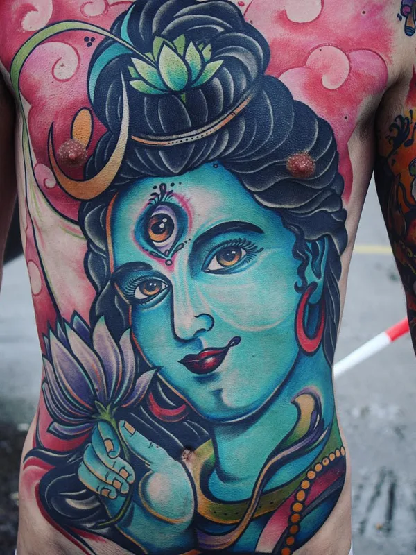 male color illustrative Tatuagem em chest #26267 | Tatuador Davee Blows