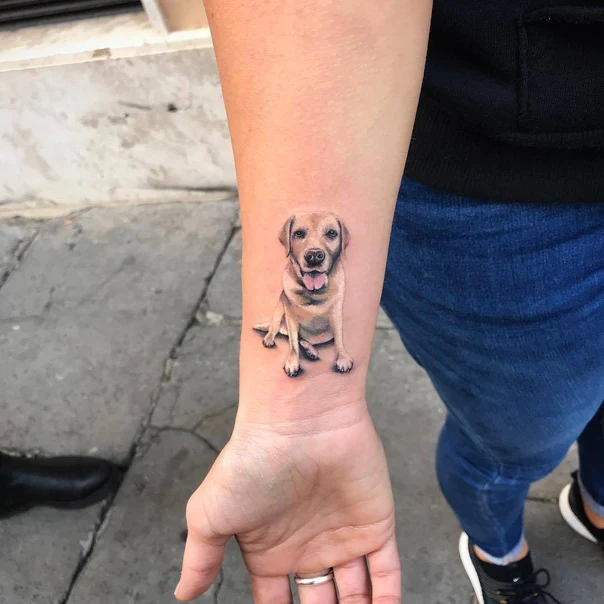 Realism Dog tattoo on Wrist