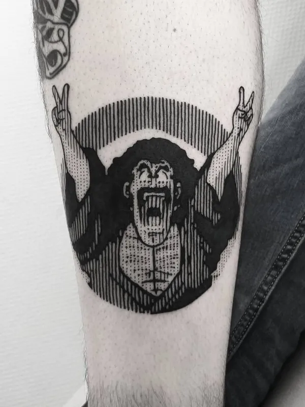 black blackwork Tatuagem em calf #26220 | Tatuador Marco Bordi