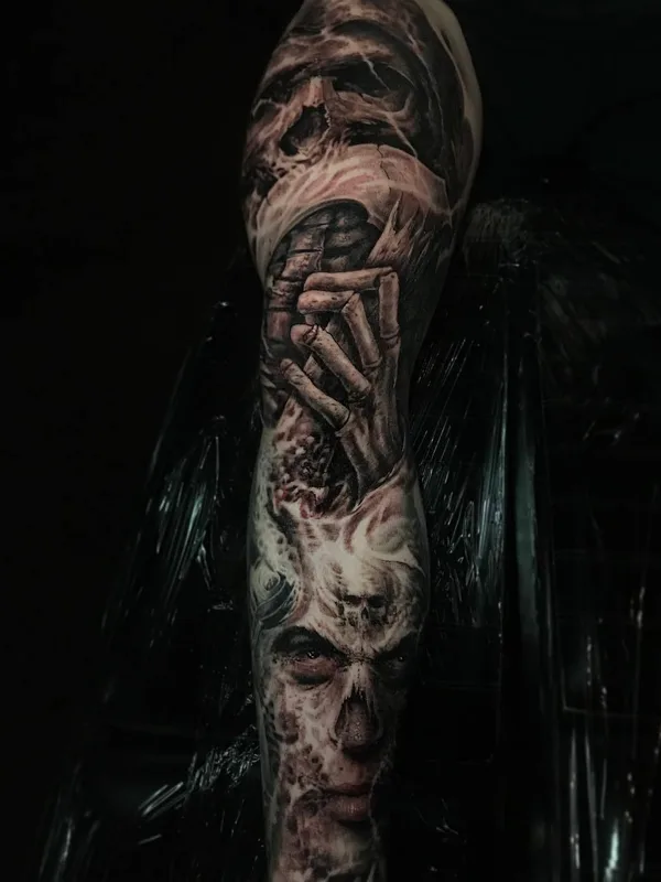 black and grey realism Tatuagem em full sleeve #25567 | Tatuador Danny Lepore
