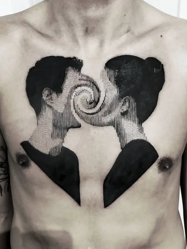 male black blackwork Tatuagem em chest #26223 | Tatuador Marco Bordi