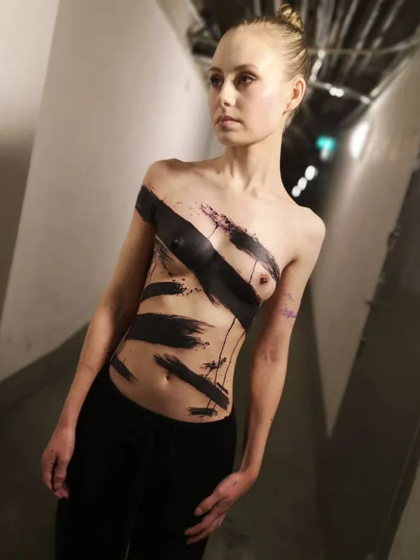 female black abstract Tatuagem em chest #25624 | Tatuador 3KREUZE