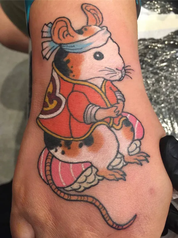 color japanese Tatuagem em back of hand #26034 | Tatuador Wendy Pham