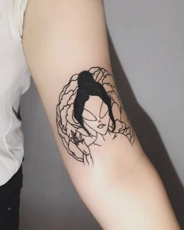 female black linework Tatuagem em forearm #25789 | Tatuador Елизавета Кром