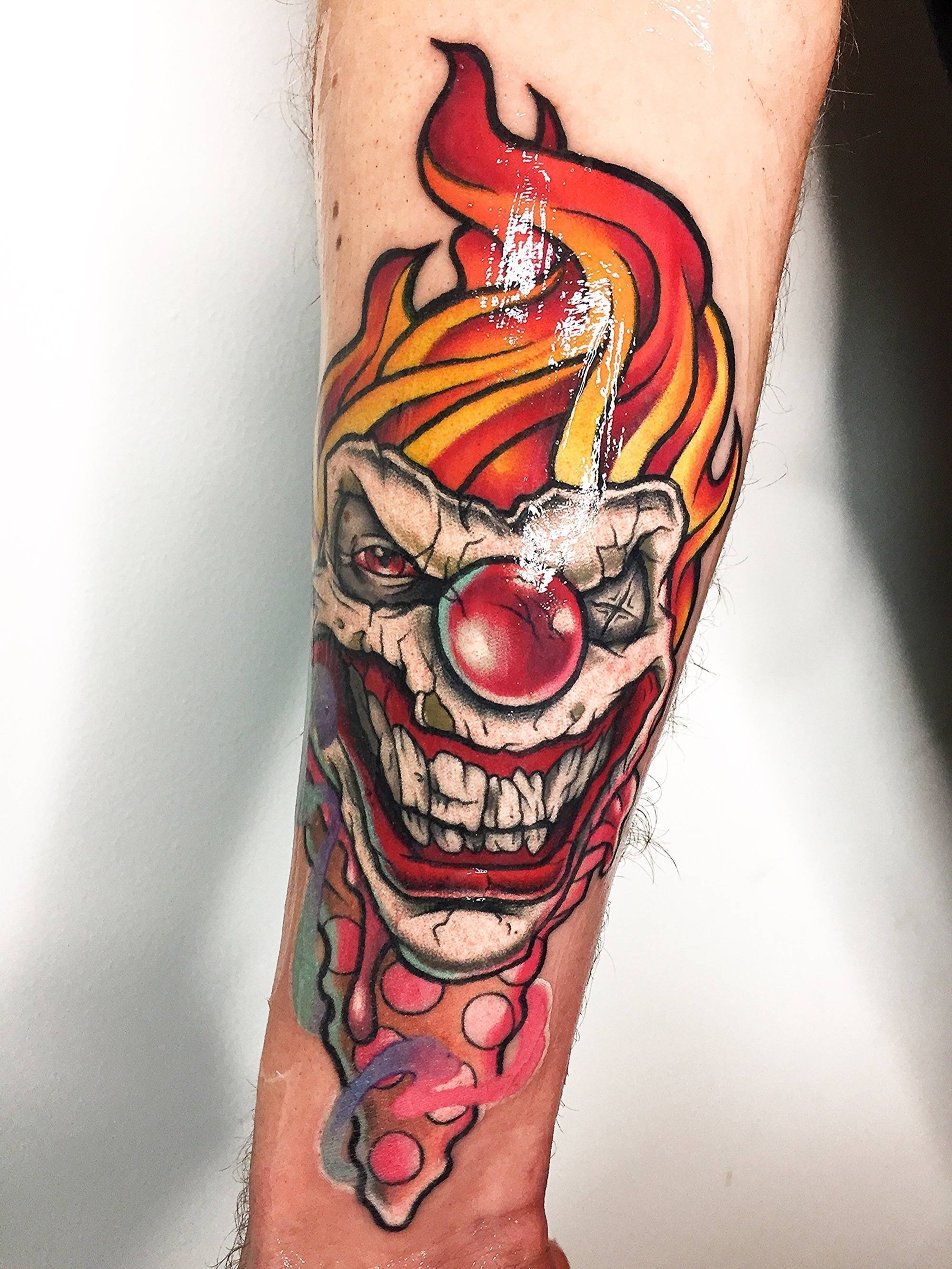 Intenze Tattoo Ink  Entertain a clown and you become part of the circus  Done by rithiefamilyink intenze intenzeink intenzetattoo  intenzeproducts intenzeartist intenzefamly colorink colortattoo art  artwork bodyart inked inkedup tatted 