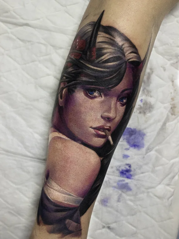 female color realism tatouage sur forearm #32726 | Artiste tatoueur Anastasiya Lebedeva