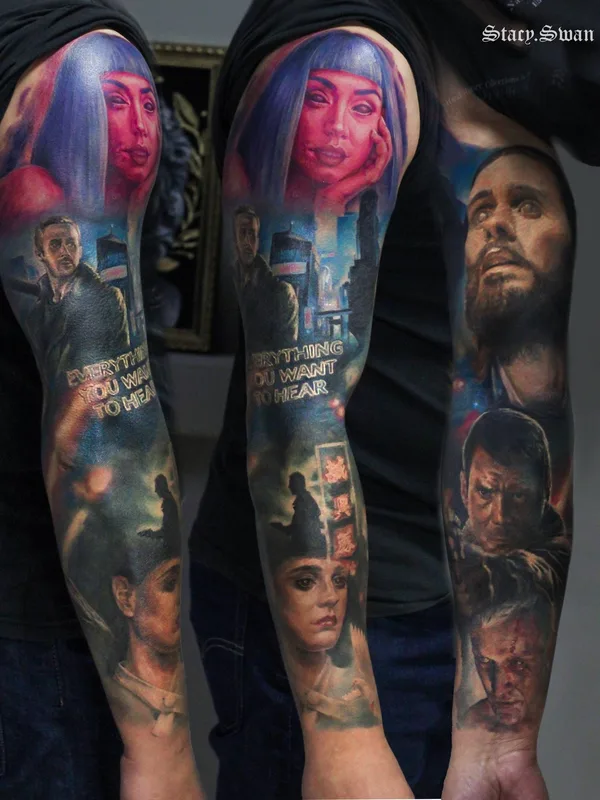 color realism tatouage sur full sleeve #32720 | Artiste tatoueur Anastasiya Lebedeva