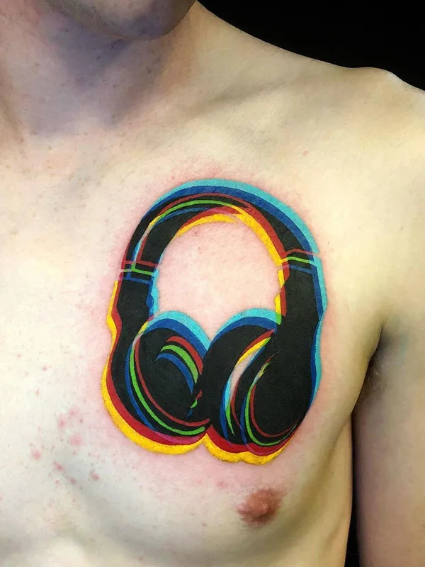 male color abstract tatouage sur chest #32844 | Artiste tatoueur Adam Friedman