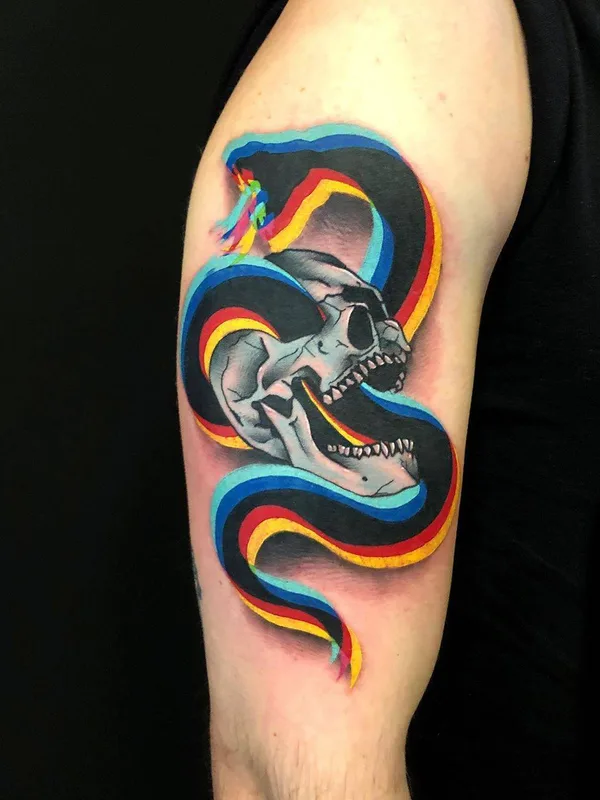 color abstract tatouage sur bicep #32846 | Artiste tatoueur Adam Friedman