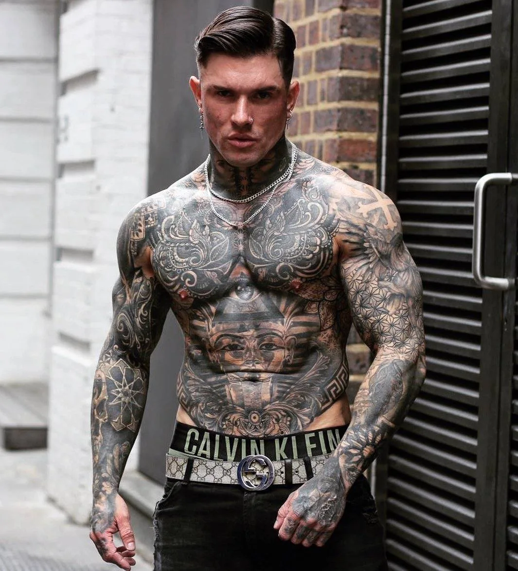 Tattooed model Andrew England, guy with tattoo | United Kingdom