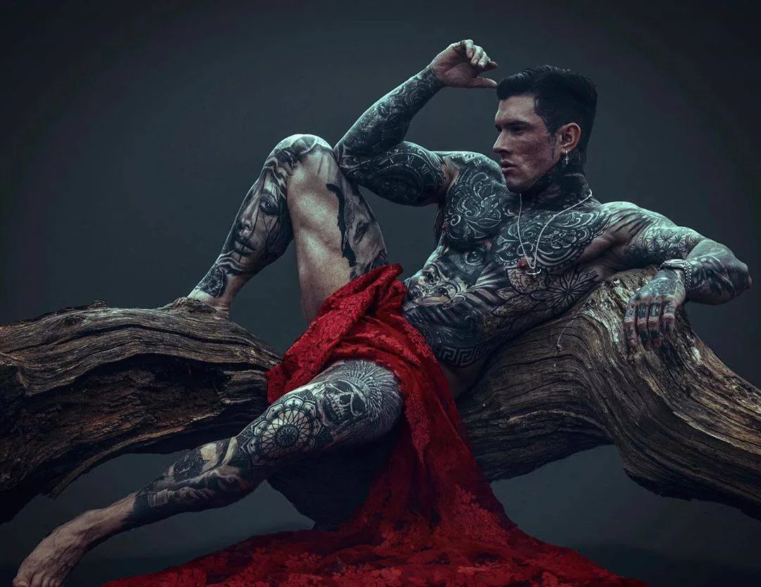 Tattooed model Andrew England, guy with tattoo | United Kingdom