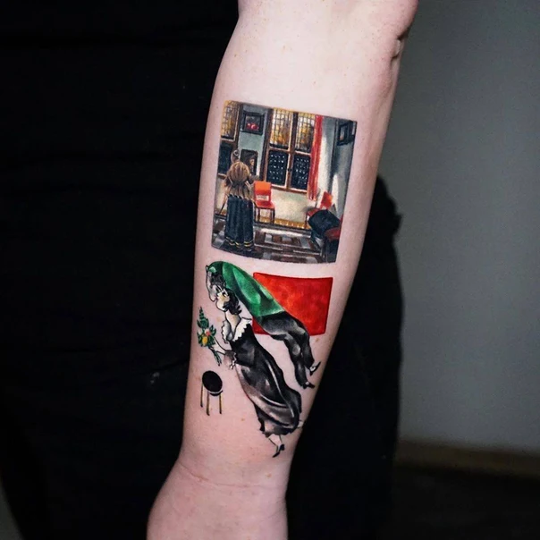 Иллюстративная Figure, Painting tattoo на Предплечье