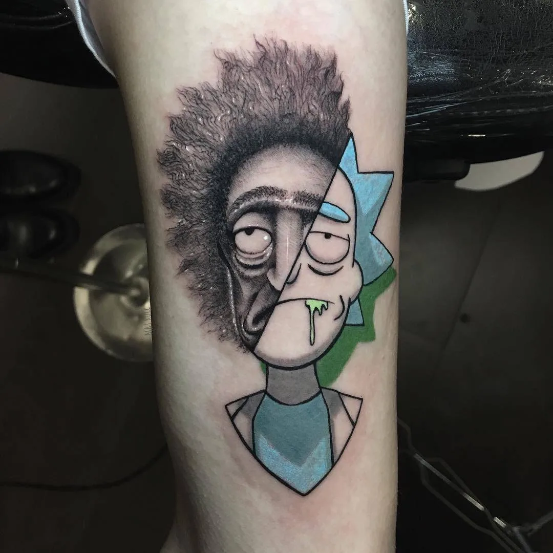 Tatuatore Mat Rule, tatuaggio a colori con tecnica New School + realismo nero e grigio | Parigi, Francia