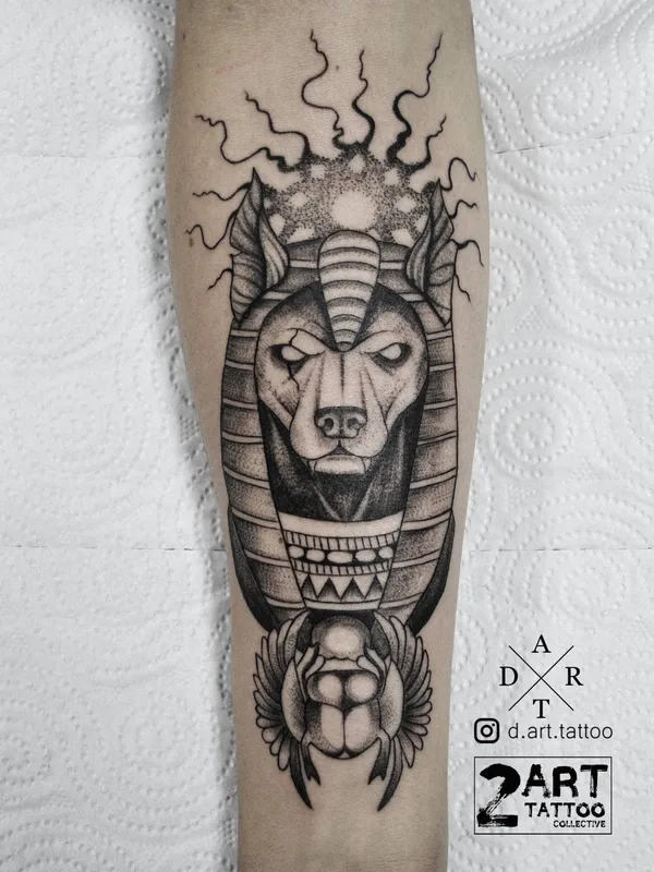 black and grey blackwork tattoo on forearm #33371 | Tattoo Artist Дмитрий D.Art