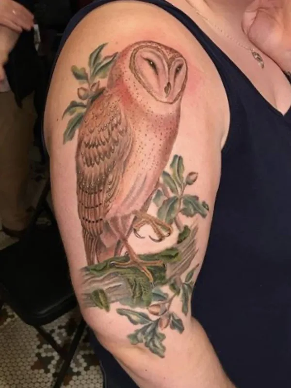 female color realism tattoo on upper arm #33422 | Tattoo Artist Tara Morgan