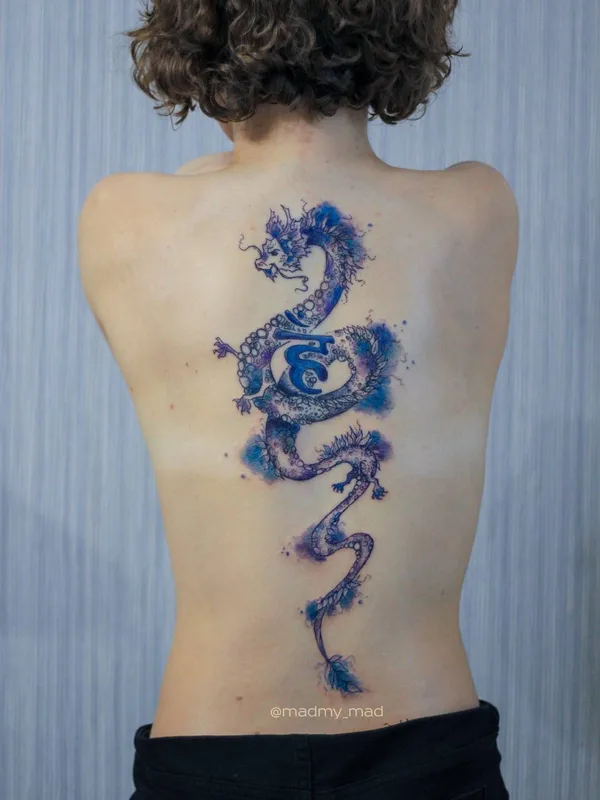 color watercolor 纹身 在 upper back #33602 | 纹身师 Мария Жиркова