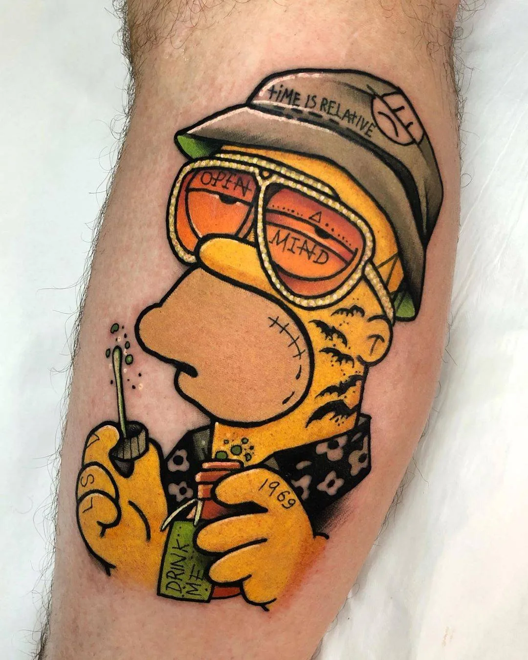 Tattoo artist Josep Canti, color Neo traditional the Simpsons tattoo | Barcelona, Spain 