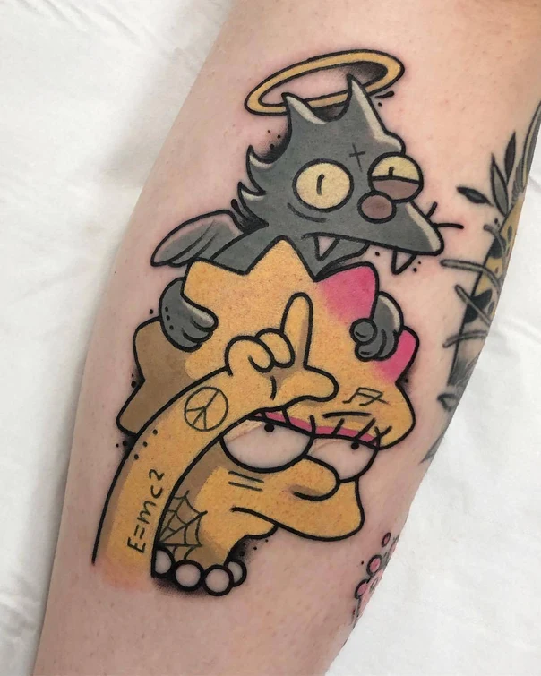 Cartoon Character, Angel tattoo on Forearm