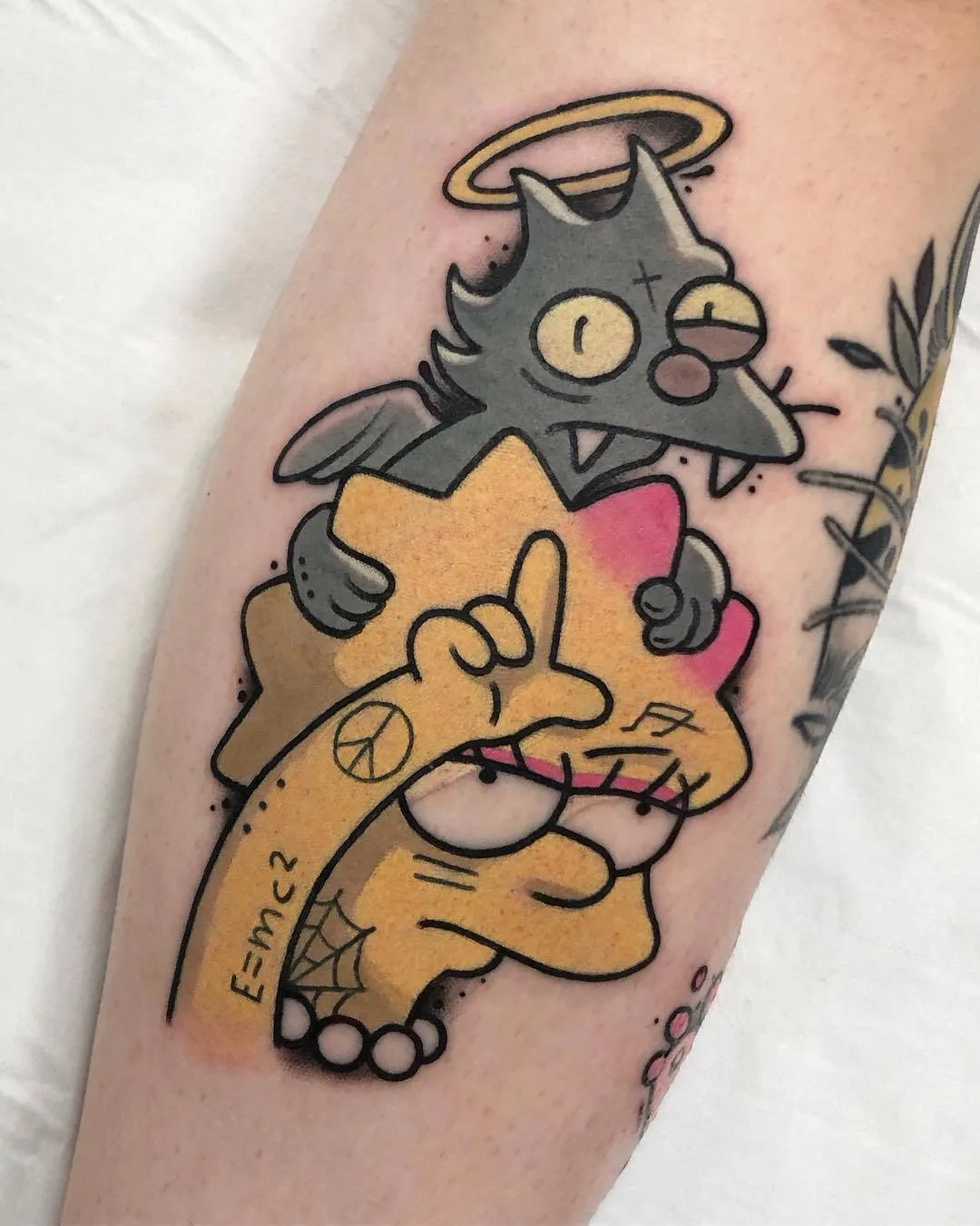 Tattoo artist Josep Canti, color Neo traditional the Simpsons tattoo | Barcelona, Spain 