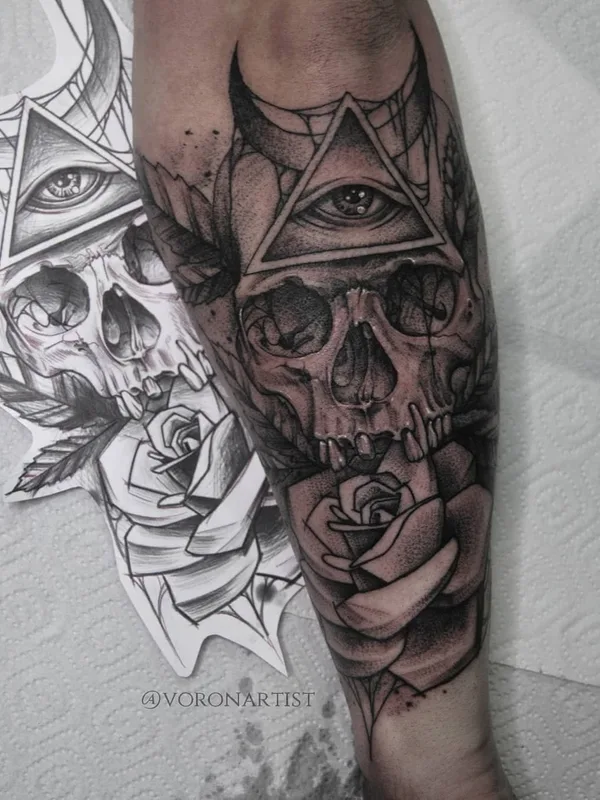 black and grey black and grey Tatuagem em forearm #37879 | Tatuador Павел Ворон