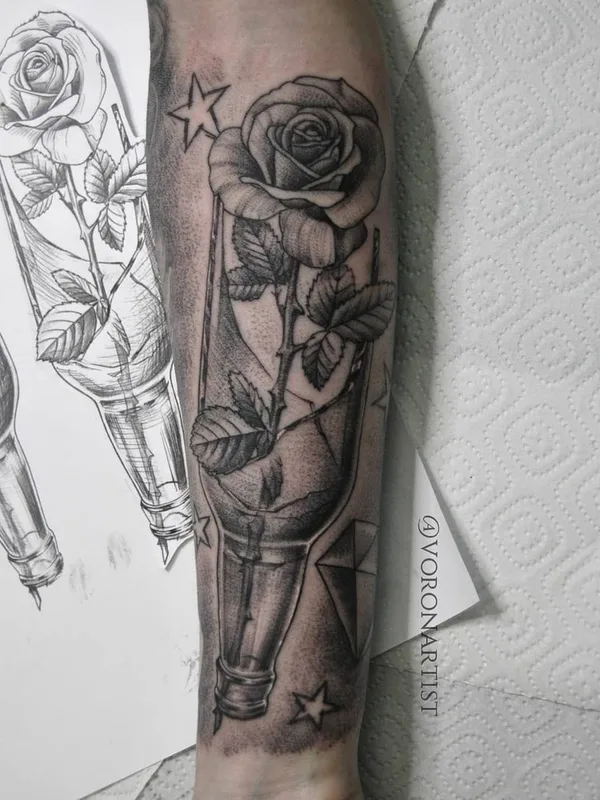 black and grey black and grey Tatuagem em forearm #37876 | Tatuador Павел Ворон