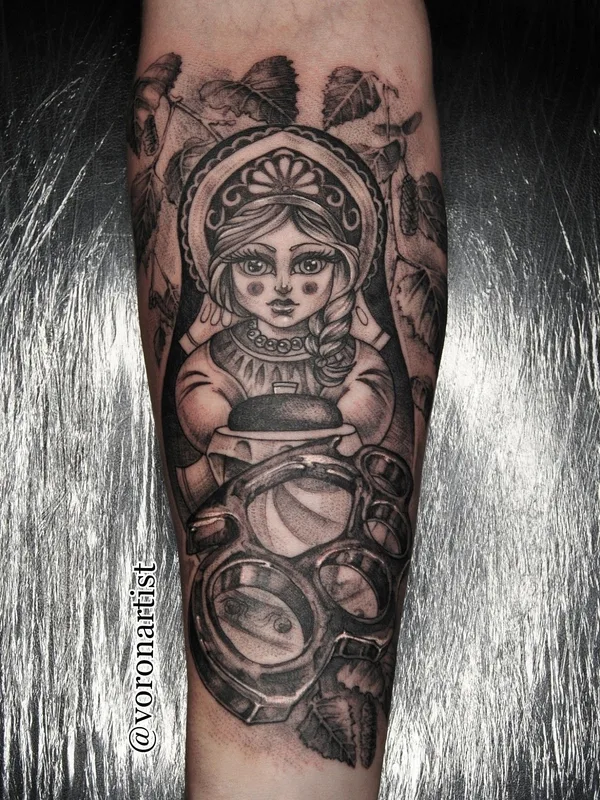 black and grey black and grey Tatuagem em forearm #37888 | Tatuador Павел Ворон