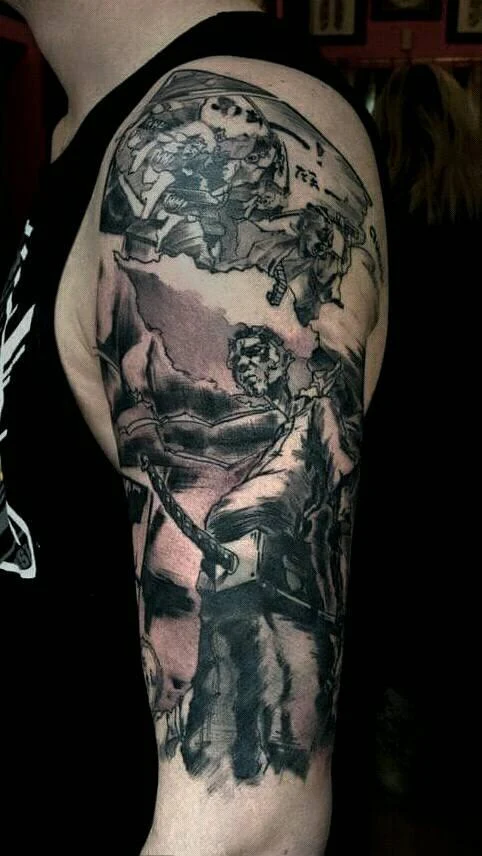Japanese Samurai, Warrior tattoo on Full Sleeve