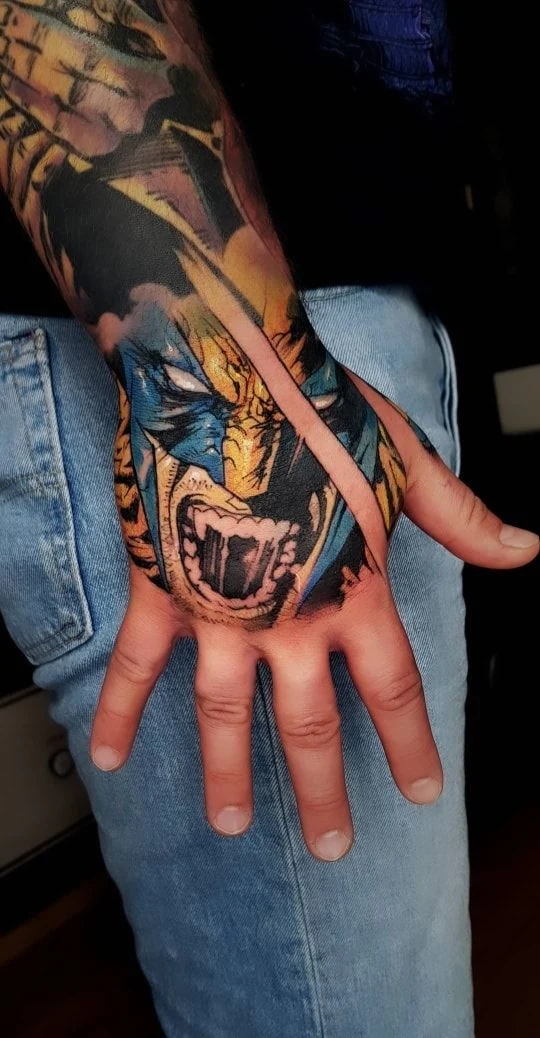 Comic Wolverine, Character tattoo on Back of Hand
