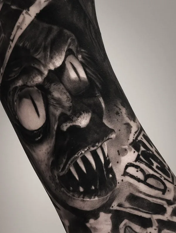 black and grey black and grey Tatuaggio su forearm #37987 | Tatuatore Андрей Попов