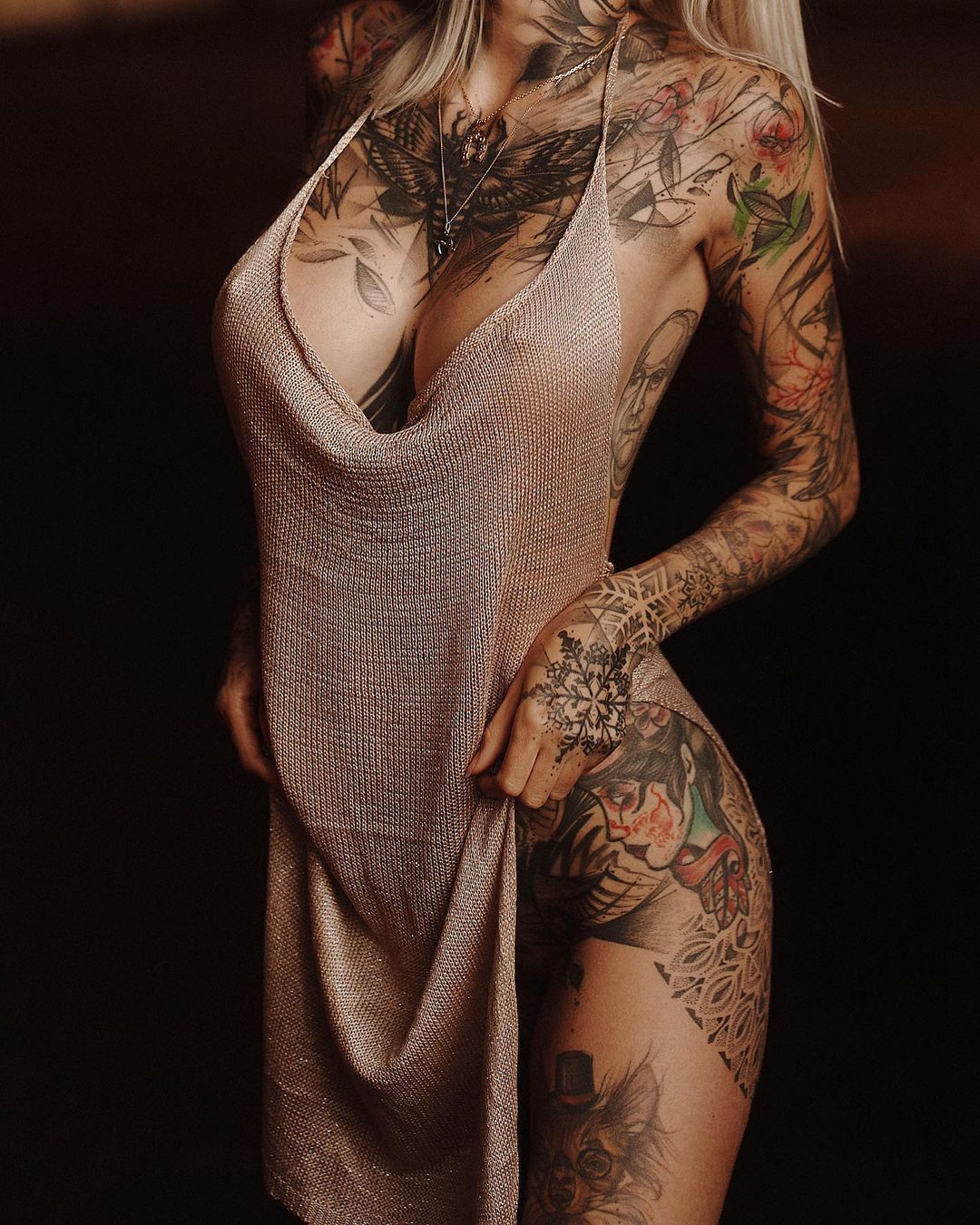 Beautiful tattooed model